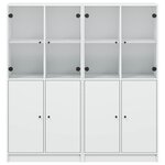 vidaXL Bibliothèque avec portes blanc 136x37x142 cm bois d'ingénierie