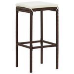 vidaXL Ensemble de bar de jardin 3 Pièces marron bois massif acacia rotin