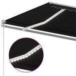 vidaXL Auvent automatique avec capteur de vent et LED 4x3 m Anthracite