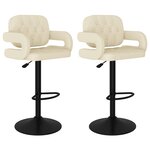 vidaXL Tabourets de bar lot de 2 crème tissu