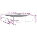 vidaXL Cadre de lit sans matelas blanc 150x200 cm bois d'ingénierie