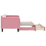 vidaXL Lit de jour avec gigogne et tiroirs sans matelas rose 80x200 cm