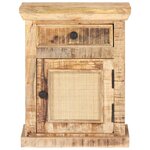 vidaXL Table de chevet 40x30x50 cm Bois de manguier et canne naturelle