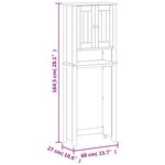 vidaXL Rangement au-dessus de la cuvette BERG blanc bois massif