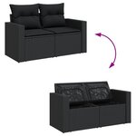 vidaXL Salon de jardin avec coussins 13 Pièces noir résine tressée