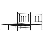 vidaXL Cadre de lit métal sans matelas et tête de lit noir 160x200 cm