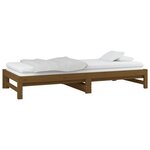 vidaXL Lit coulissant sans matelas marron miel 2x(90x200) cm