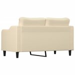 vidaXL Canapé à 2 places Crème 140 cm Tissu