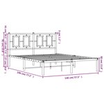 vidaXL Cadre de lit métal sans matelas et tête de lit blanc 140x190 cm