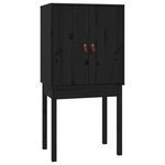 vidaXL Buffet haut Noir 60x40x120 cm Bois massif de pin
