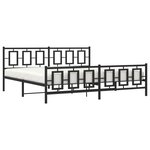 vidaXL Cadre de lit métal sans matelas avec pied de lit noir 193x203cm