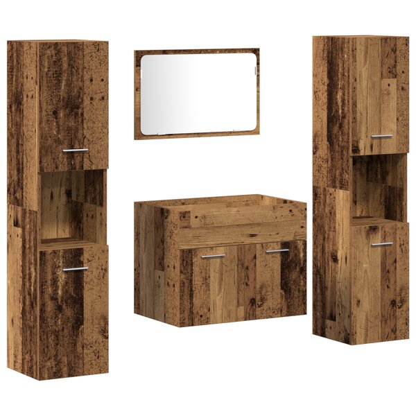 vidaXL Ensemble de meubles de salle de bain 4 pièces en vieux bois