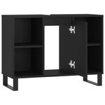 vidaXL Armoire de salle de bain noir 80x33x60 cm bois d'ingénierie