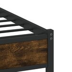 vidaXL Cadre de lit en métal sans matelas chêne fumé 150x200 cm
