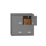 Bloc collectif Leabox  2x2  grade 3  simple face  extérieur  fixation murale  gris poussière ral 7037 finition brillante
