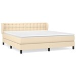 vidaXL Sommier à lattes de lit avec matelas Crème 180x200 cm Tissu