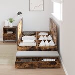 vidaXL Cadre de lit de rangement Chêne fumé 100x200 cm