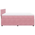 vidaXL Sommier à lattes de lit avec matelas Rose 140x190 cm Velours