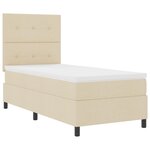 vidaXL Lit Box Spring avec Matelas Crème 90x200 cm Tissu