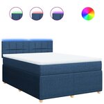 vidaXL Sommier à lattes de lit avec matelas Bleu 160x200 cm Tissu