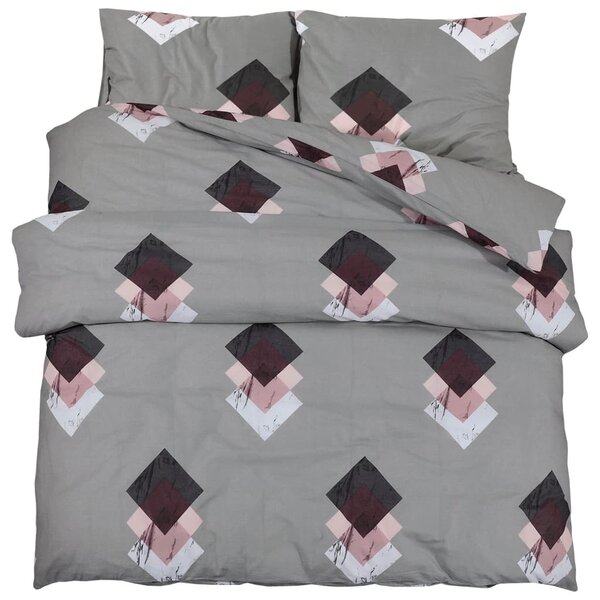 vidaXL Ensemble de housse de couette Gris 200x220 cm Coton