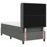Lit coffre vidaXL avec matelas et LED gris foncé 90x190 cm en tissu