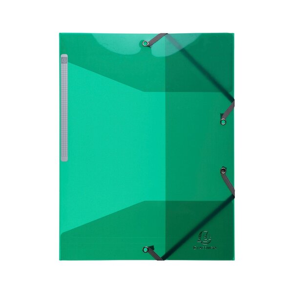 Exacompta : chemise 3 rabats elastiques 24x32cm polypropylène transparent vert