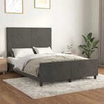 vidaXL Cadre de lit sans matelas gris foncé 140x190 cm velours