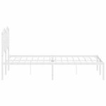 vidaXL Cadre de lit métal sans matelas et tête de lit blanc 120x200 cm