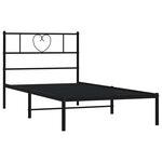 vidaXL Cadre de lit métal sans matelas avec tête de lit noir 100x190cm