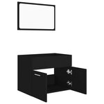 vidaXL Ensemble de meubles salle de bain 2 Pièces Noir Bois d'ingénierie