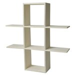 Etagère murale en bois à customiser - 2 niveaux - 53 x 53 x 12 cm