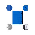 Trieur Agrafé Avec Élastiques Intérieur Noir 7 Compartiments - A4 - Bleu - X 10 - Exacompta