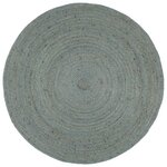 vidaXL Tapis fait à la main Jute Rond 240 cm Vert olive