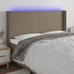 vidaXL Tête de lit à LED Taupe 183x16x118/128 cm Tissu