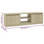 vidaXL Meuble TV Chêne sonoma 120x30x35 5 cm Bois d’ingénierie