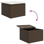 Ensemble de Canapé de Jardin 7 Pièces avec Coussins Marron Poly Rotin