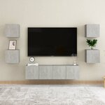 vidaXL Meuble TV mural Gris béton 30 5x30x30 cm