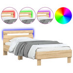 vidaXL Cadre de lit sans matelas avec lumières LED 75x190 cm
