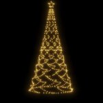 vidaXL Arbre de Noël avec poteau en métal 500 LED blanches chaudes 3 m