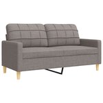 vidaXL Ensemble de canapés 3 Pièces avec repose-pied taupe tissu