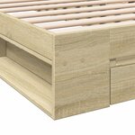 vidaXL Cadre de lit et tiroir chêne sonoma 90x190cm bois d'ingénierie