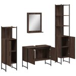 vidaXL Ensemble d'armoires de salle de bain 4 Pièces chêne marron