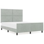 Lit vidaXL Gris clair 160x200 cm en Velours