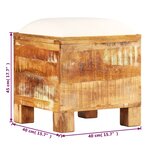 vidaXL Banc de rangement Bois massif recyclé 40 x 40 x 45 cm