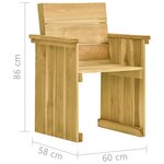vidaXL Ensemble à manger de jardin 5 Pièces avec coussins pin imprégné