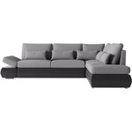Canapé d'angle réversible convertible SEVARA 4 places - PU et Gris - Coffre de rangement - 267 x 200 x 90 cm