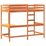 vidaXL Lit superposé sans matelas cire marron 100x200 cm pin massif