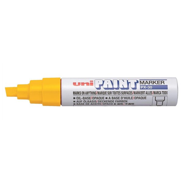 Marqueur PAINT Marker PX30 pointe biseautée large 4 - 8 5mm Jaune UNI-BALL
