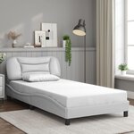 vidaXL Cadre de lit avec LED sans matelas blanc 100x200 cm